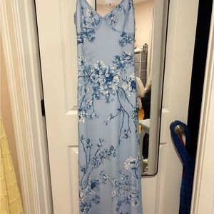 Tiger Mist Light Blue Floral Maxi Dress